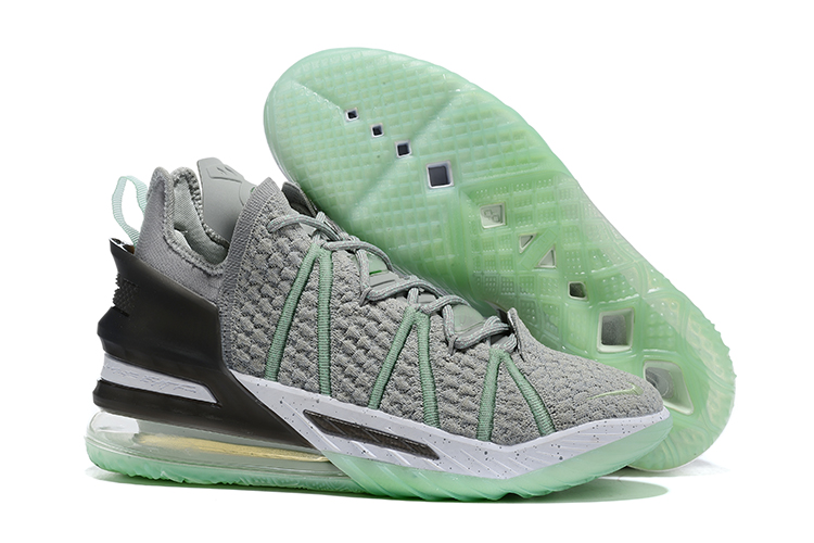 Nike Lebron 18 Grey Gint Green Black Shoes
